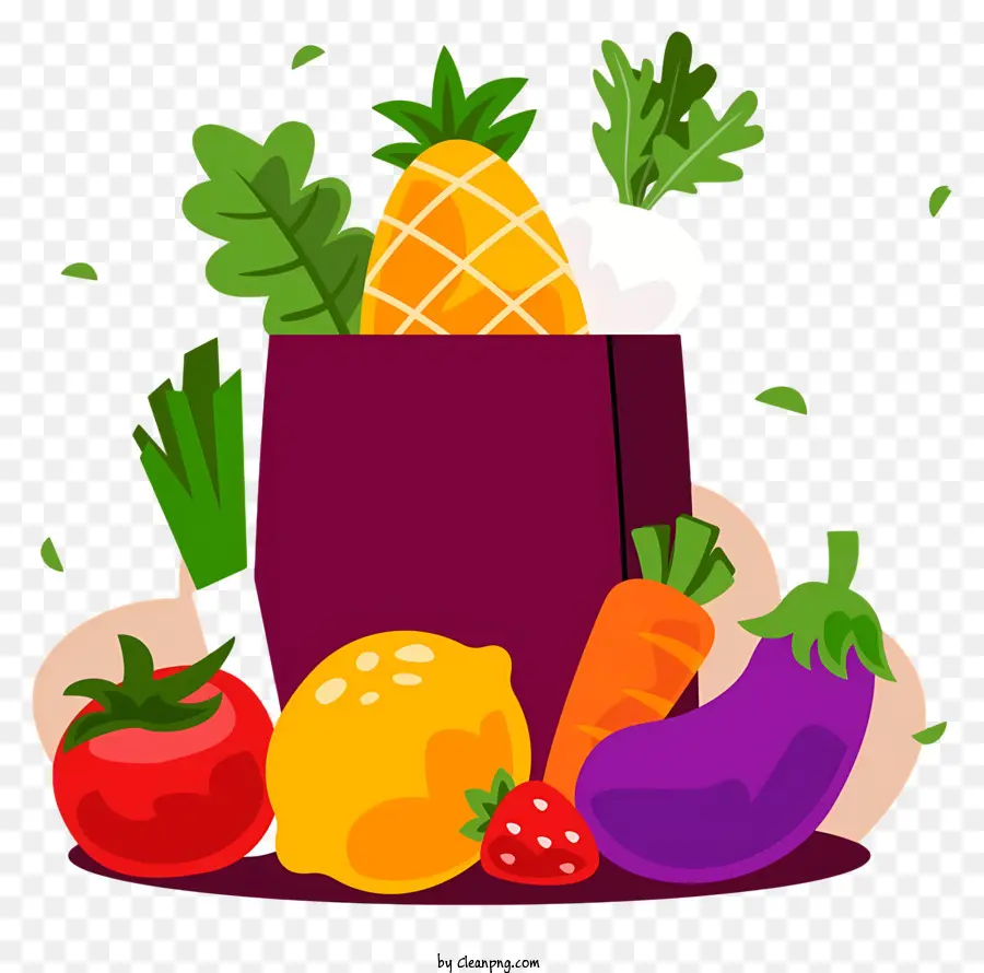 Frutas Y Verduras Frescas，Bolso De Ultramarinos PNG