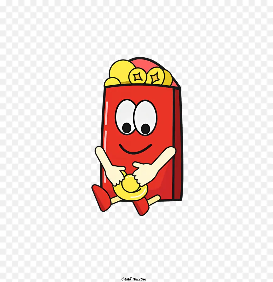 Personaje De Dibujos Animados，Sobre Rojo PNG