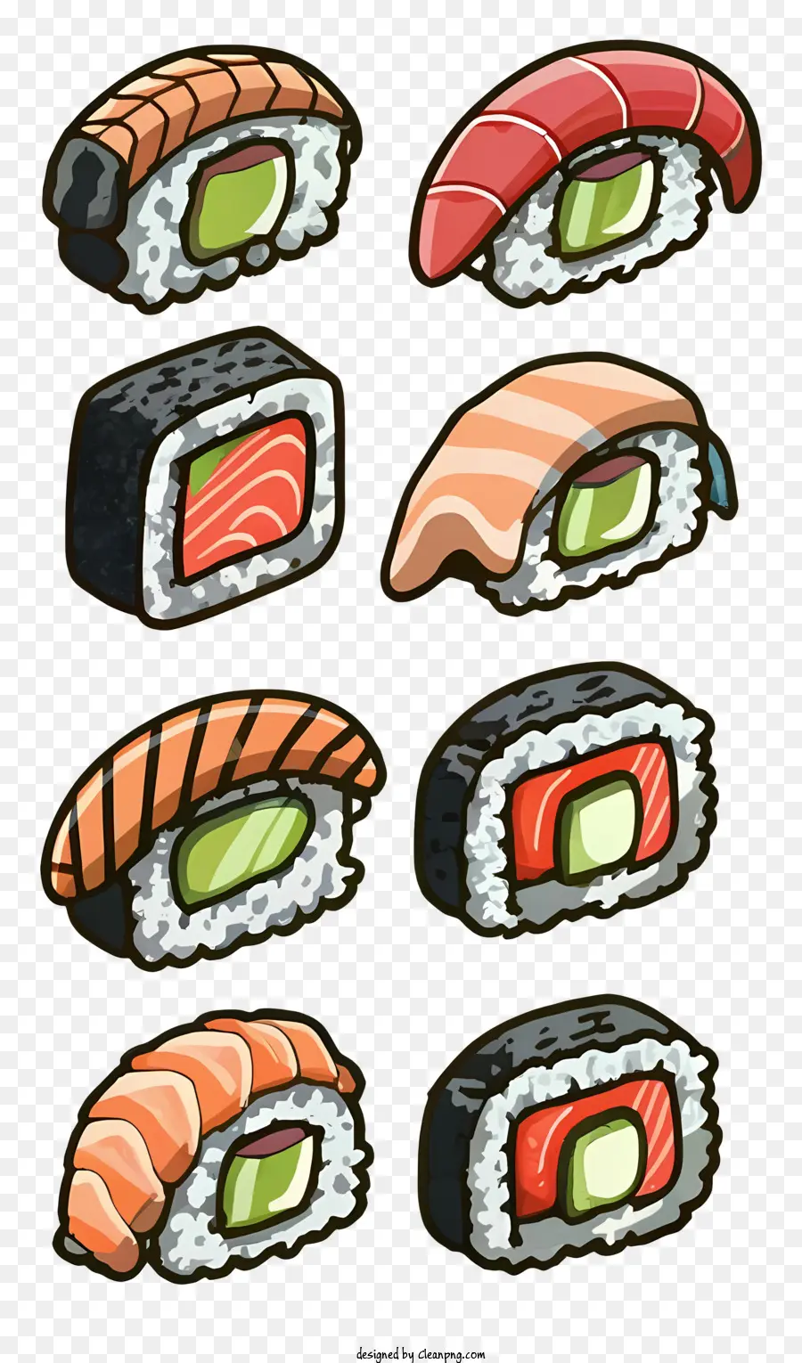 Rollos De Sushi，Set De Sushi PNG