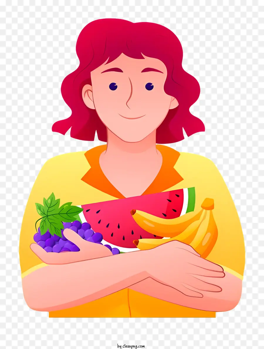 Mujer，Persona Con Frutas PNG