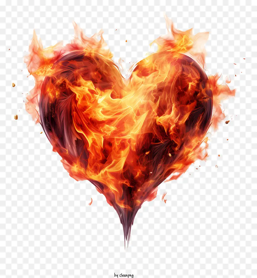 Corazón De Fuego，Llama Corazón PNG