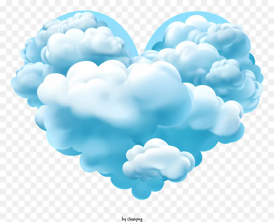 Corazón En La Nube，Nube Azul PNG