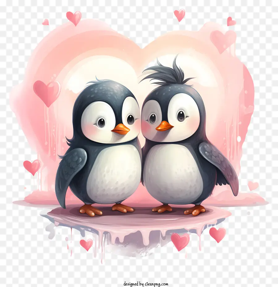 Los Pingüinos，Muro En Forma De Corazón PNG