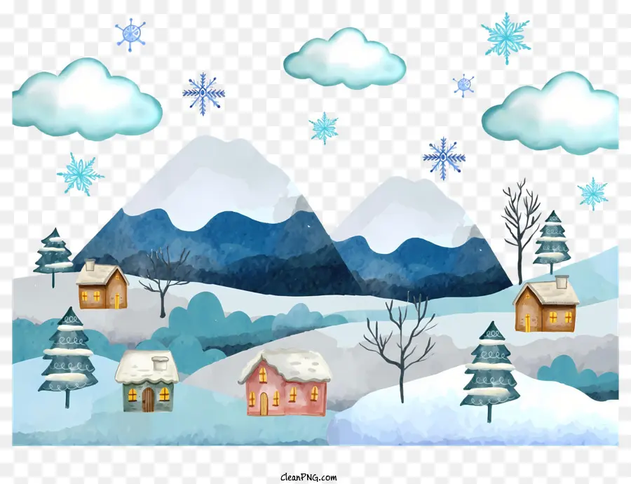 Escena De Invierno，Paisaje Nevado PNG