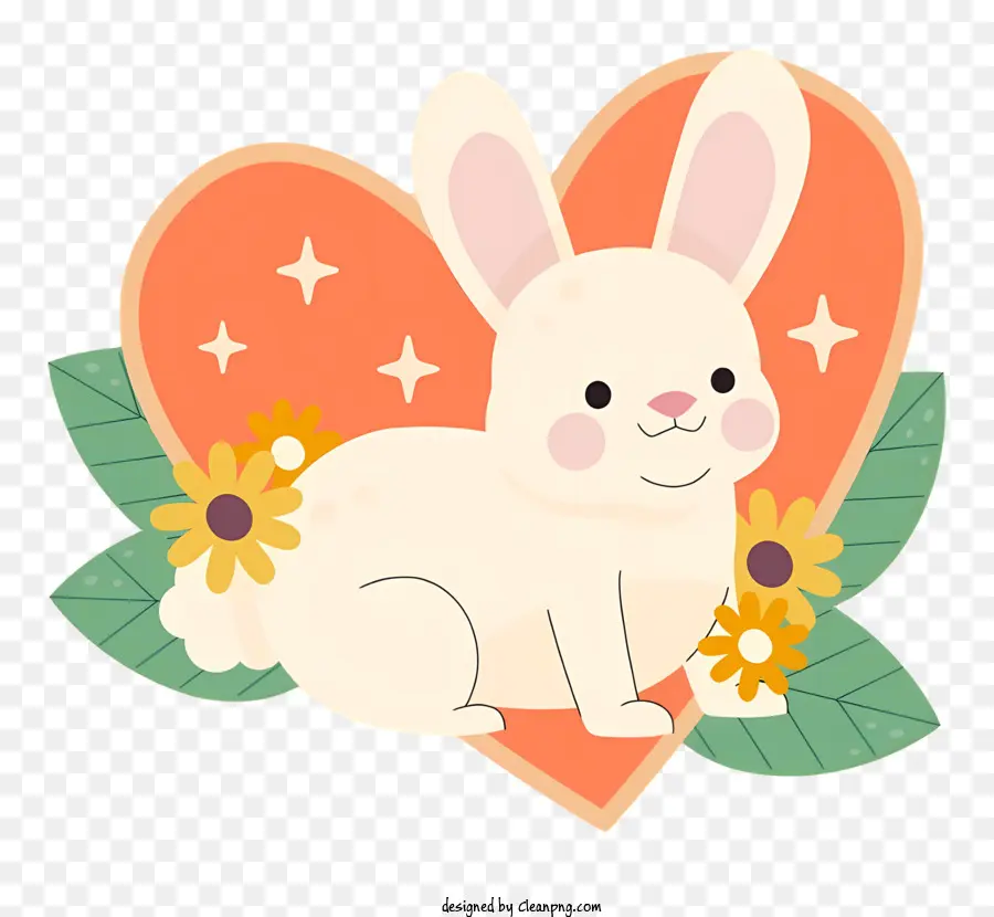 Conejo Blanco，Heartshaped Marco PNG