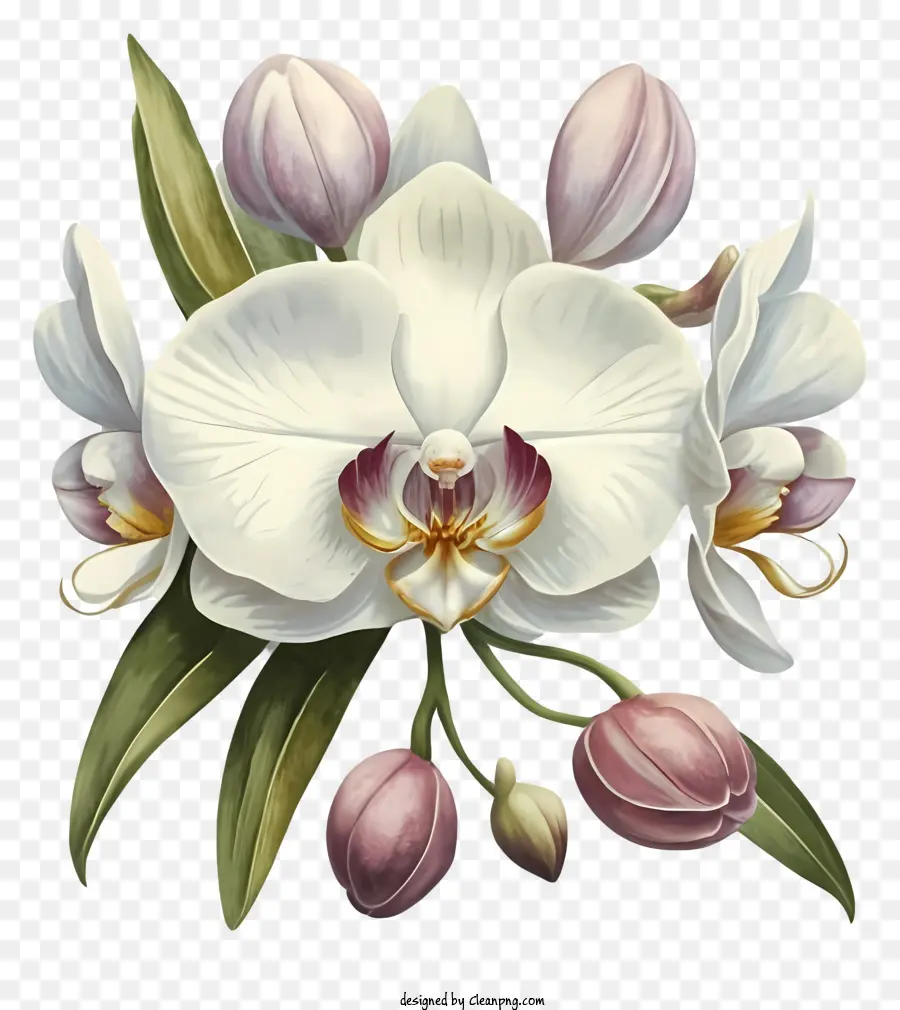 Imagen En Blanco Y Negro，Orquídea Blanca PNG