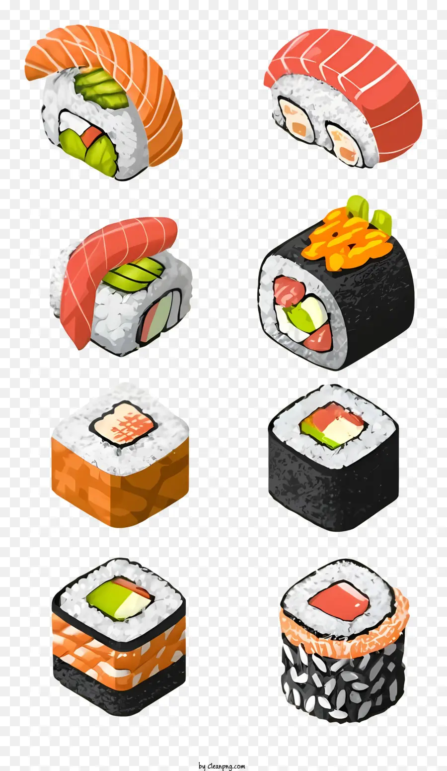 Sushi，Rollos De Sushi PNG