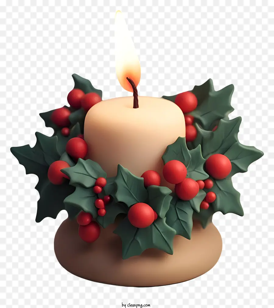 Decoración De Velas，Vela De Holly Berry PNG