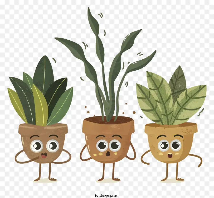 Las Plantas En Maceta，Caras En Plantas PNG