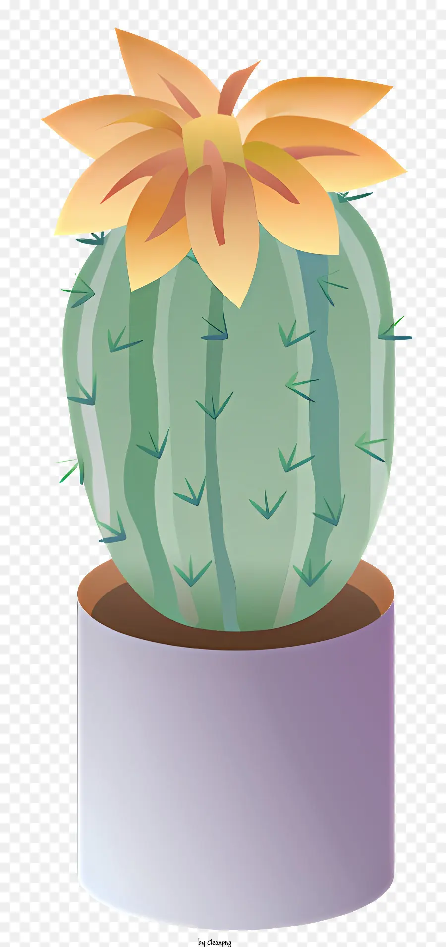 Planta De Cactus，Flor Amarilla PNG