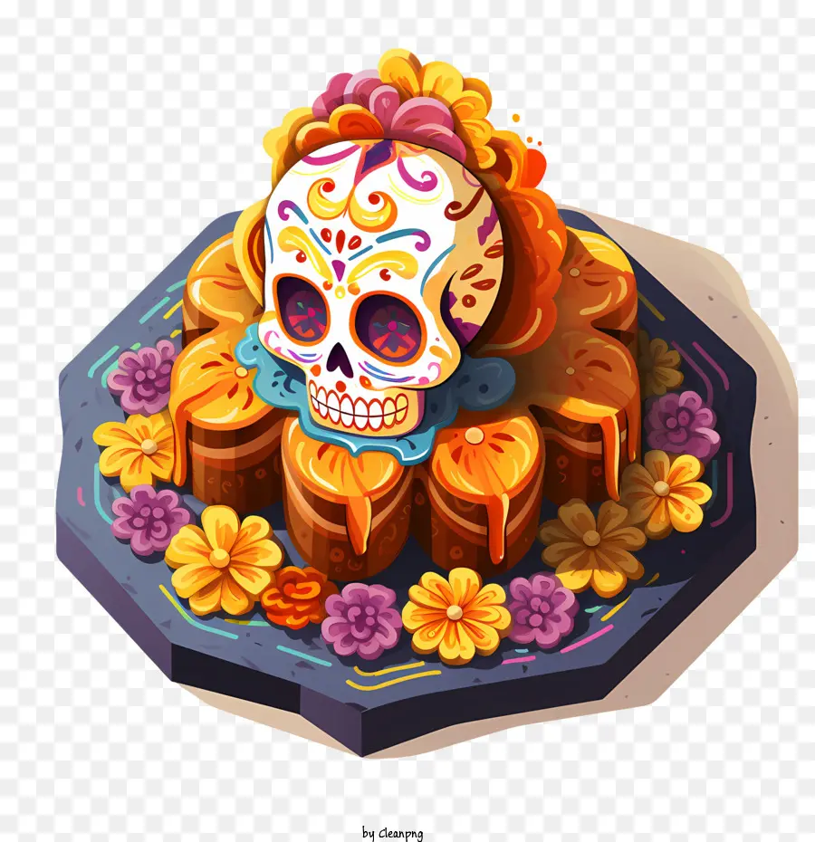 El Pan De Muerto，Cráneo Del Azúcar PNG