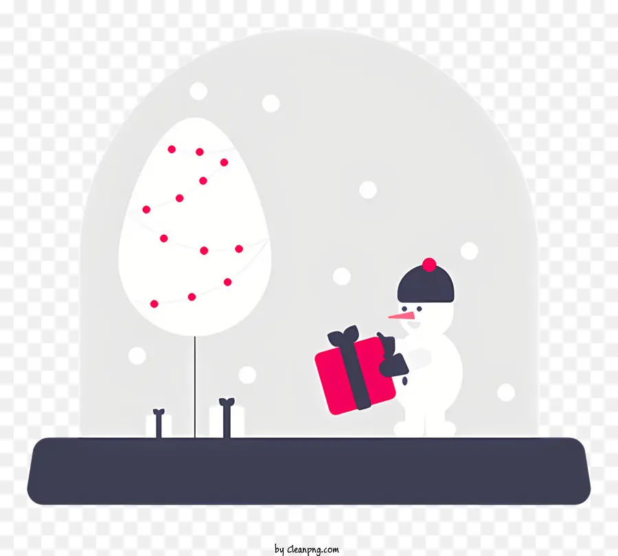 Globo De Nieve，Muñeco De Nieve Con Regalo PNG