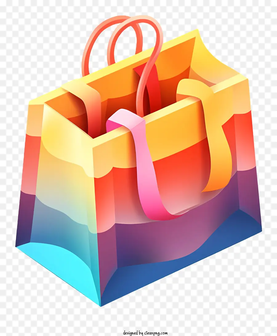 Bolsa De Compras，Cinta Colorida PNG