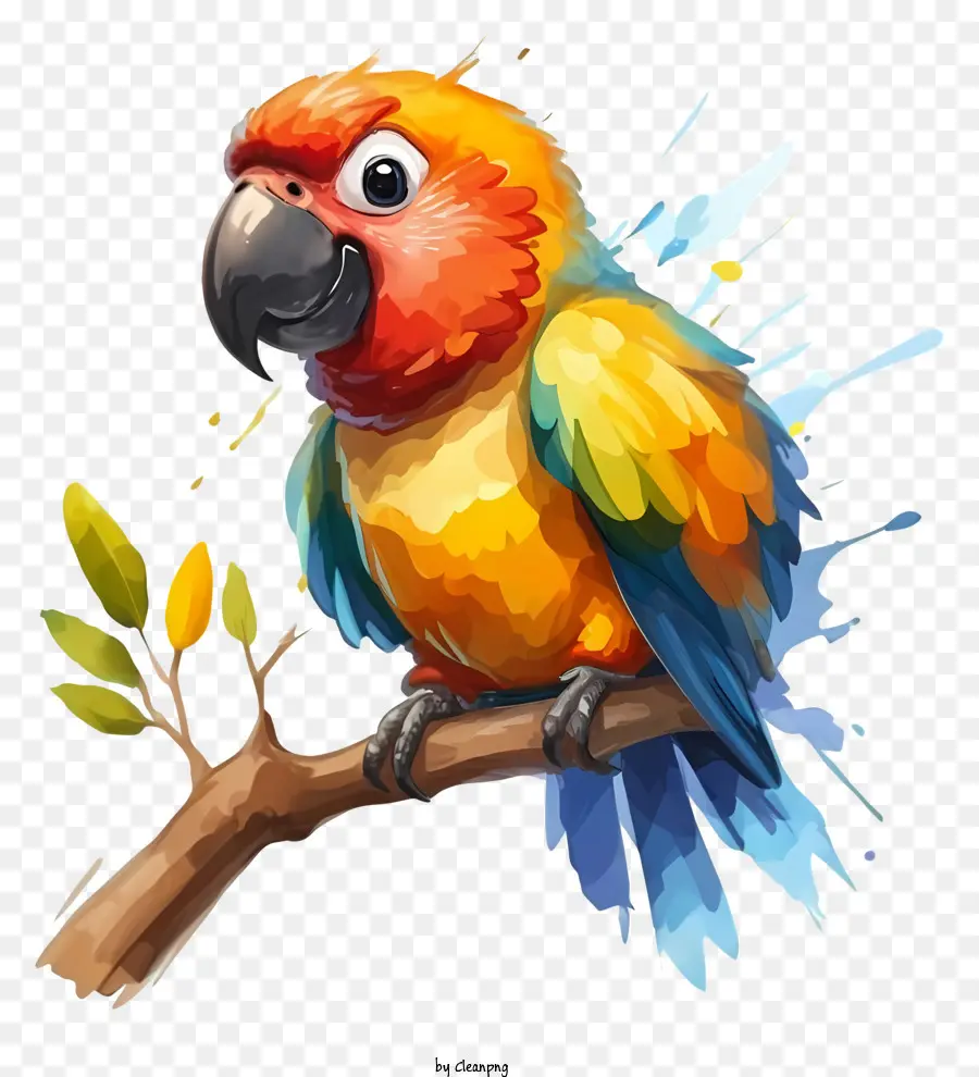 Loro Colorido，Rama PNG