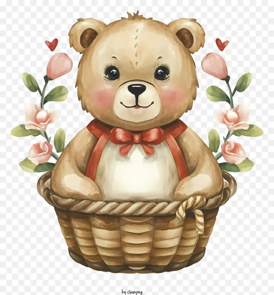 Lindo Oso De Peluche，Wicker Basket PNG