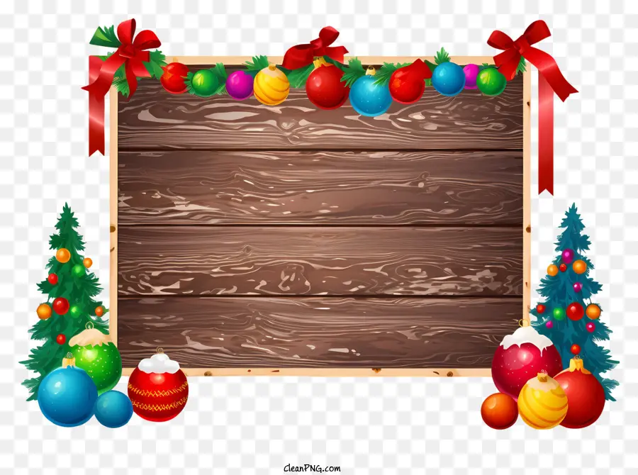 Decoraciones De Navidad，Tablero De Madera PNG