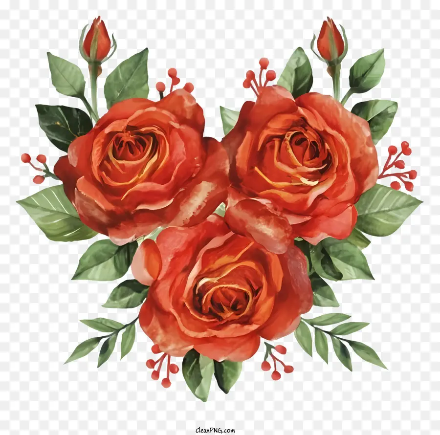 Rosas Rojas，Arreglo Círculo PNG