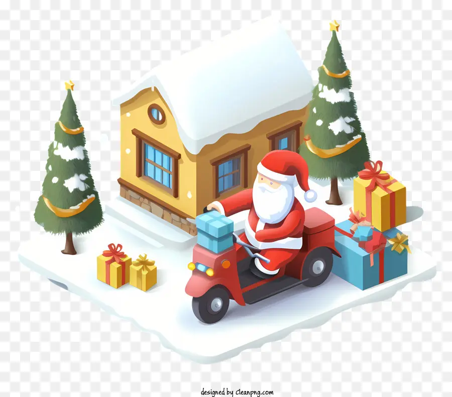 Santa Claus，Motocicleta PNG