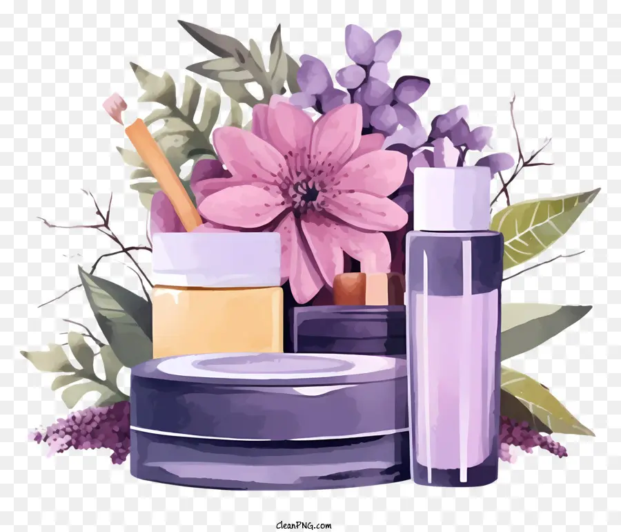 Jarrón Morado Grande，Productos Cosméticos PNG