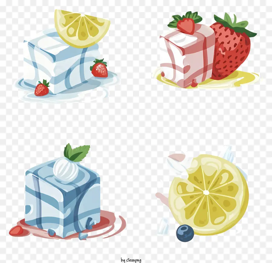 Cubitos De Hielo，Fruta PNG