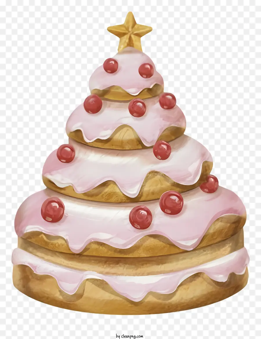 Pastel Rosa，Árbol De Navidad PNG