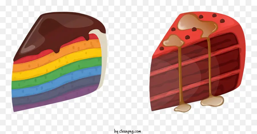 Pastel De Arco Iris，Glaseado De Chocolate PNG