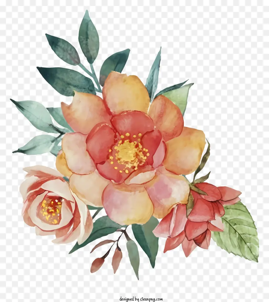 Bouquet Of Flowers，Naranja Rosas PNG