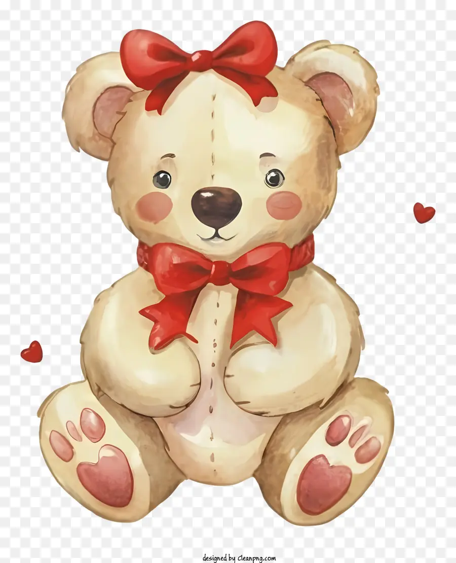 Lindo Oso De Peluche，Arco Rojo PNG