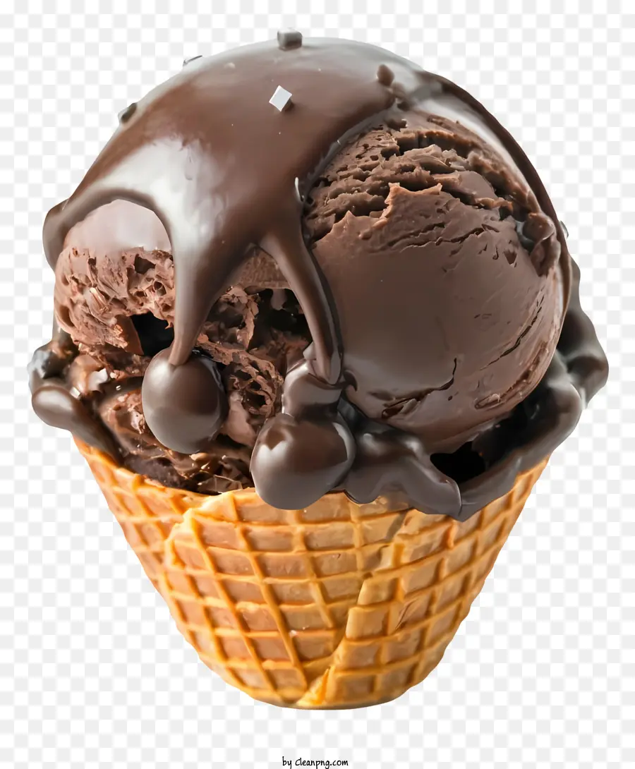 Cono De Helado De Chocolate，Cono De Waffle PNG