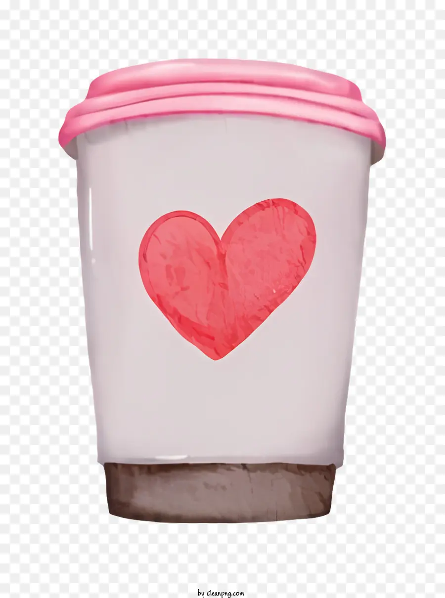 Forma De Corazón Rojo，Blanco Taza De Papel PNG