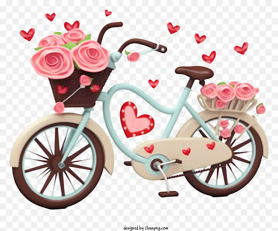 Bicicleta，Rosas De Color Rosa PNG