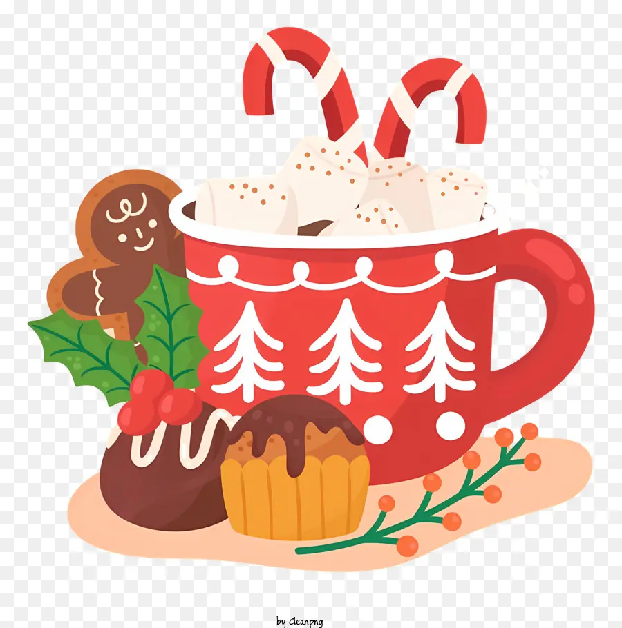 Chocolate Caliente，Taza Roja PNG