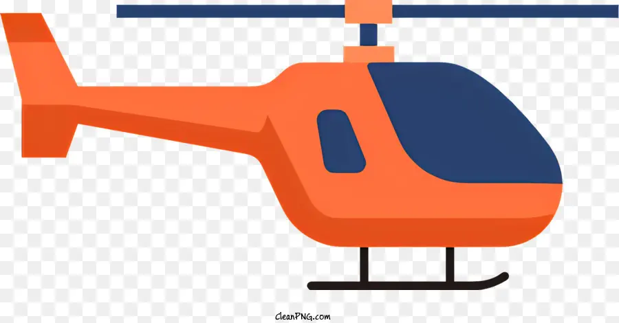 Helicóptero Naranja，Acentos Negros Y Azules PNG