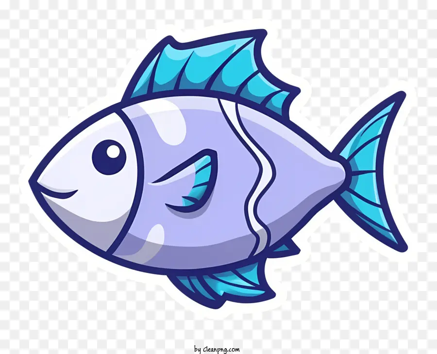 Dibujos Animados De Pescado，Aletas Azules PNG