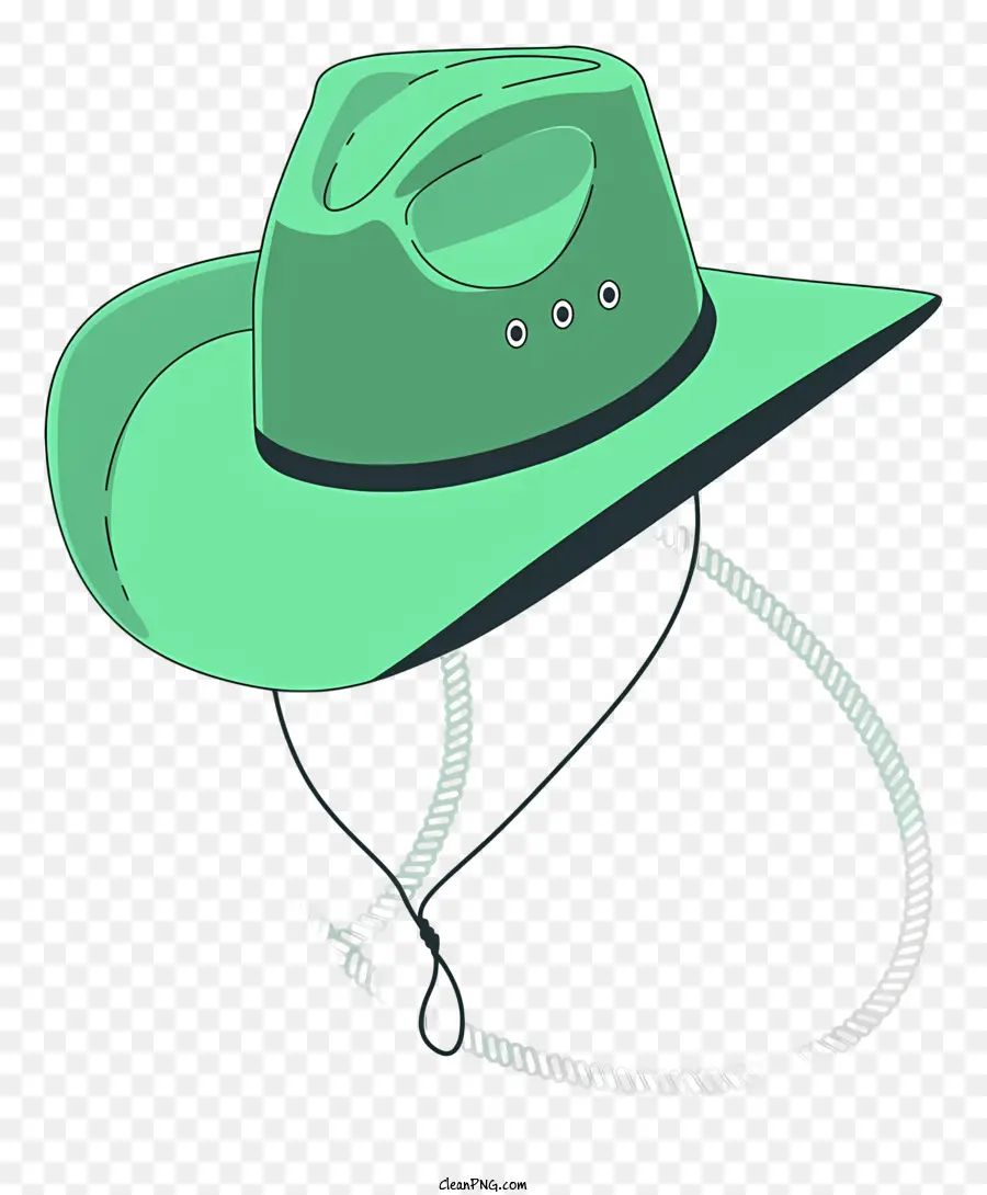 Sombrero De Vaquero Verde，De Cuero Sombrero De Vaquero PNG