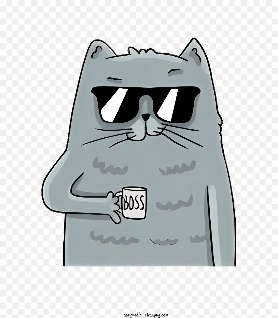 Gato De Dibujos Animados，Gafas De Sol PNG