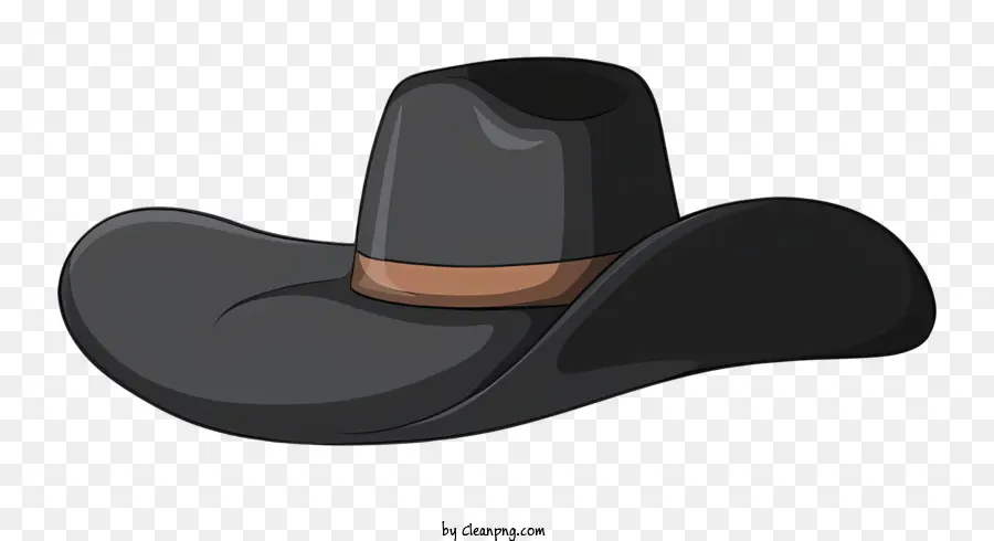 Sombrero De Vaquero Negro，Banda De Cuero PNG