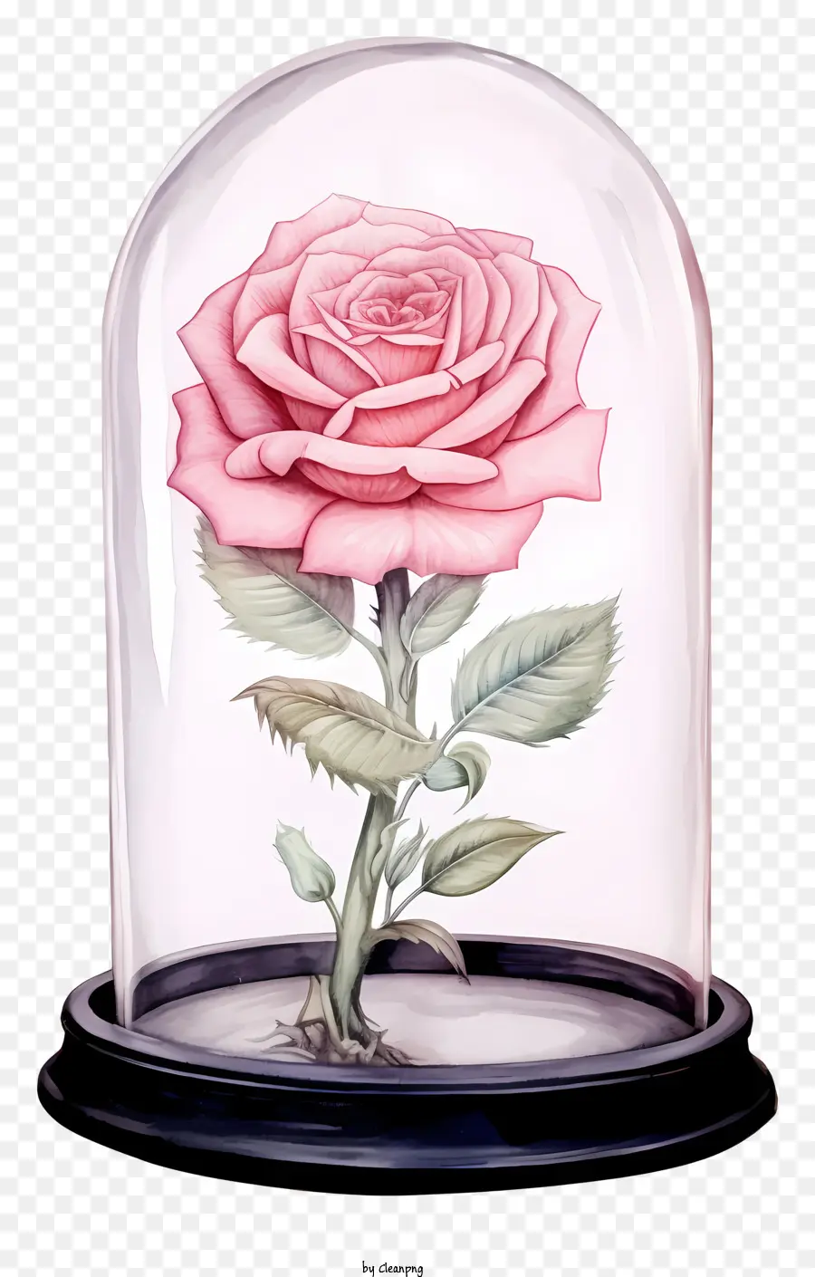 Rose En Cúpula De Vidrio，Rosa Rosa PNG