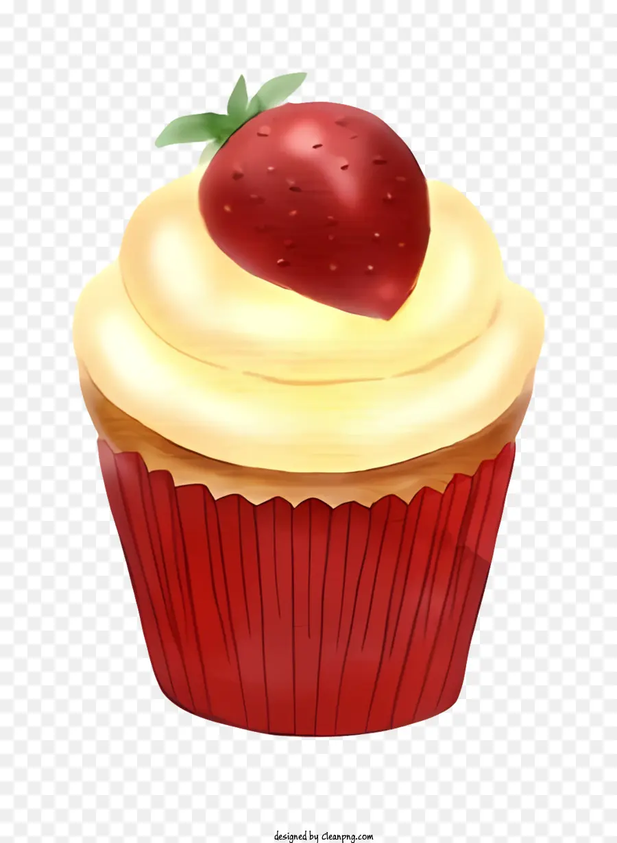 Rojo De La Magdalena，Cupcake Cubierto De Crema PNG