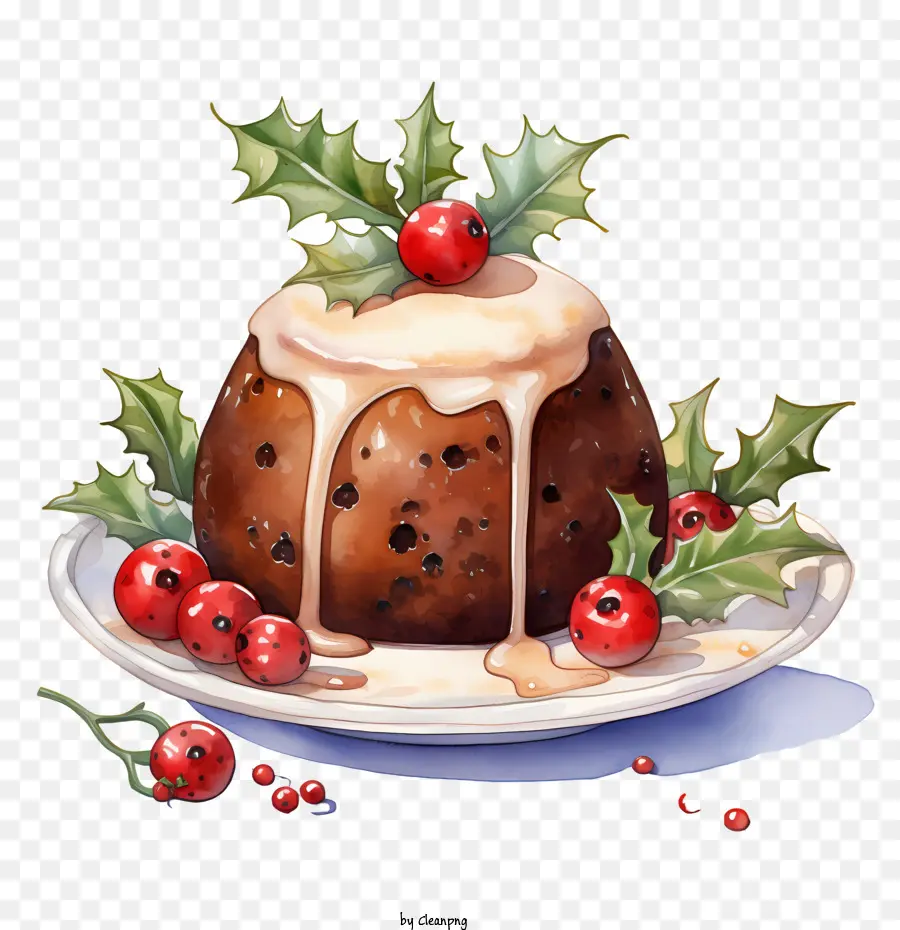 Pudin De Navidad，Acebo PNG