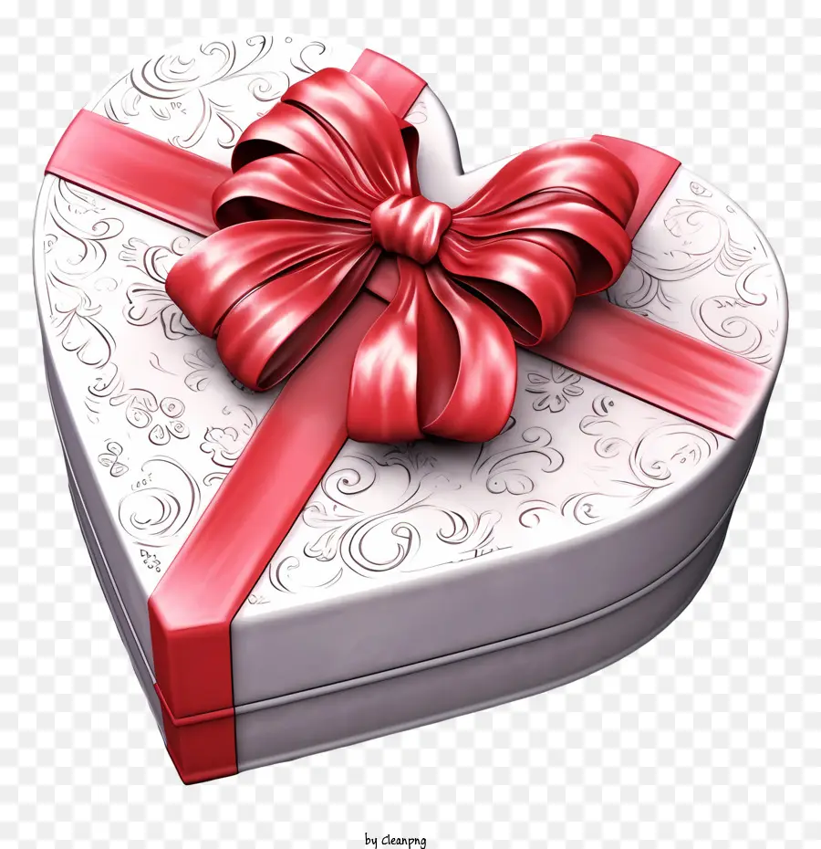 Heartshaped Caja De Regalo，Caja De Regalo Atada A La Reverencia PNG