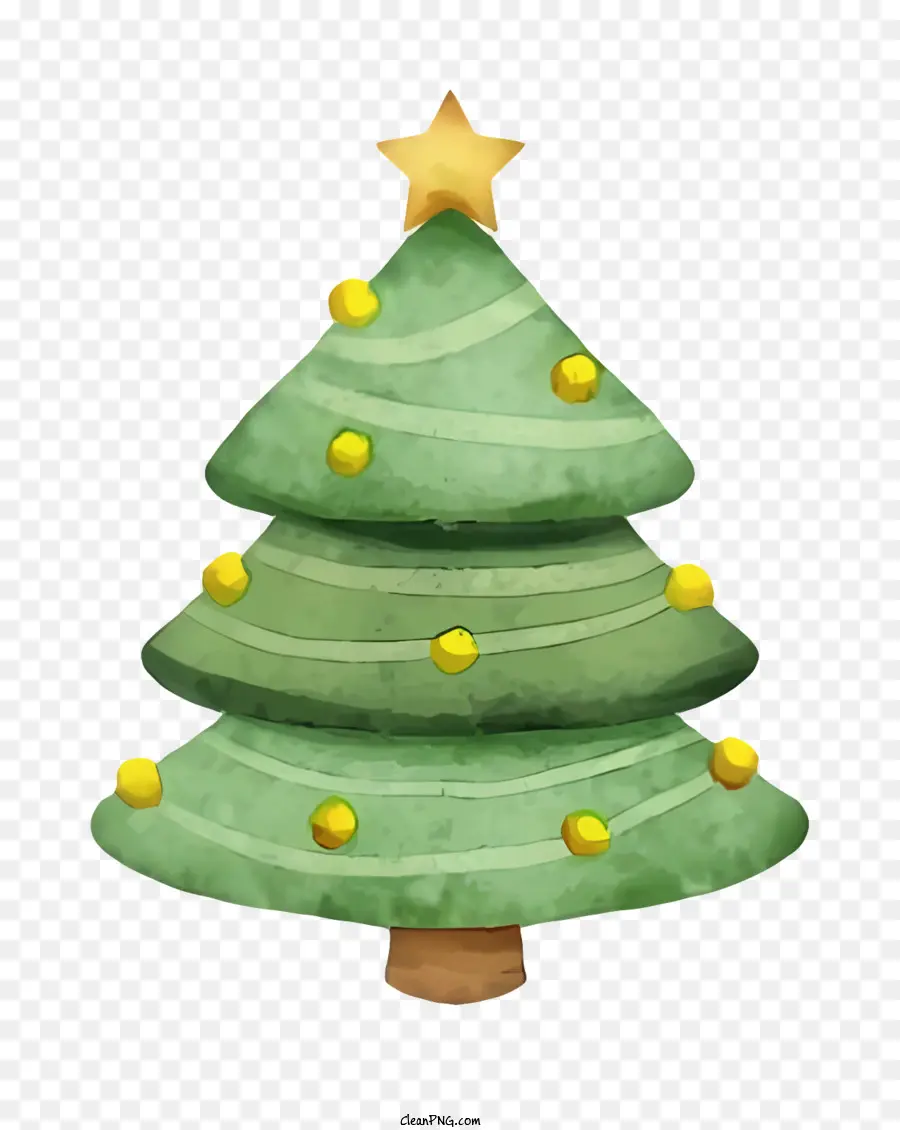 Verde árbol De Navidad，Pintura A La Acuarela PNG