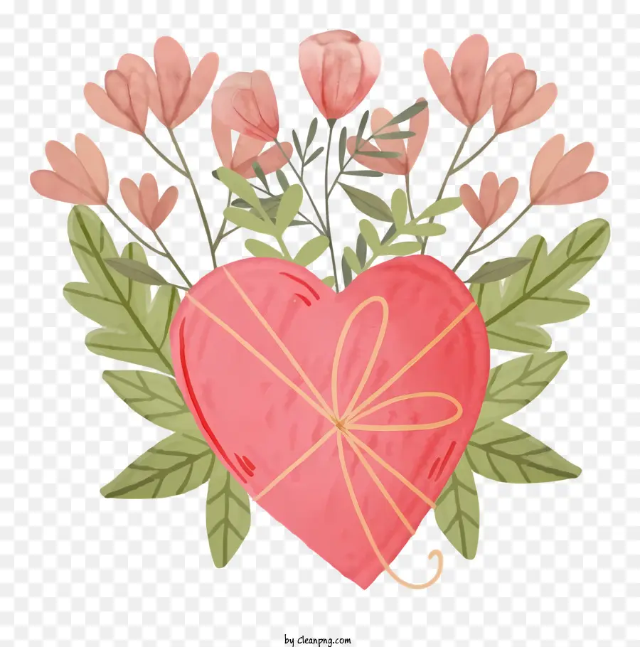 Ramo De Rosas，Corazón Con Flores PNG