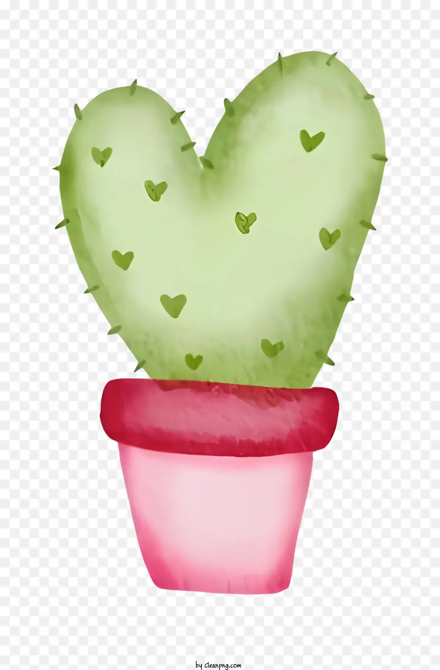 Macetas De Cactus，Bote En Forma De Corazón PNG