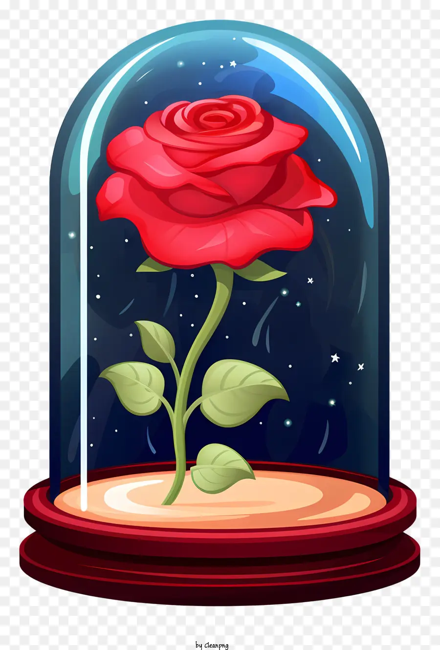 Rose En Una Campana，Estrellado De Fondo PNG