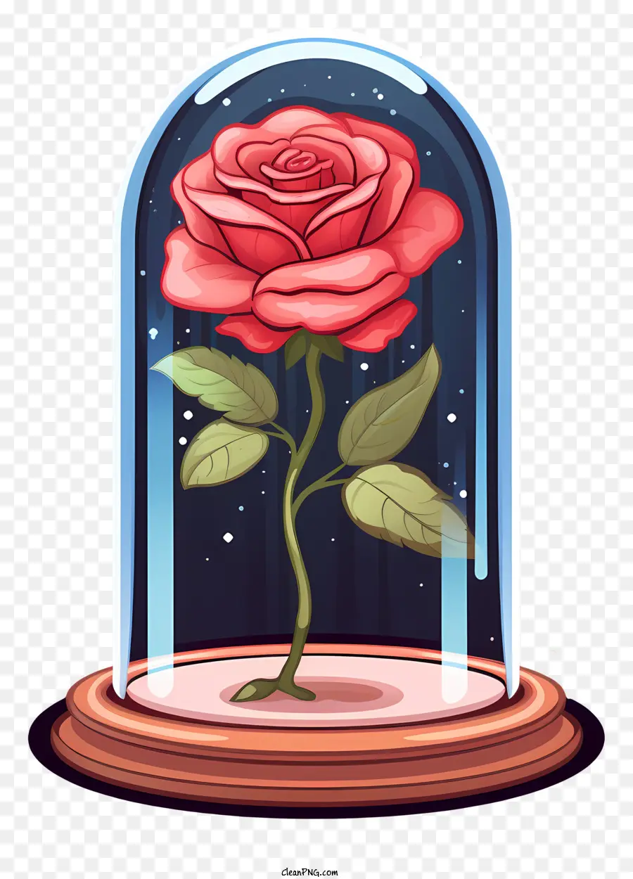 Rosa Roja，Rosa En Cúpula De Cristal PNG