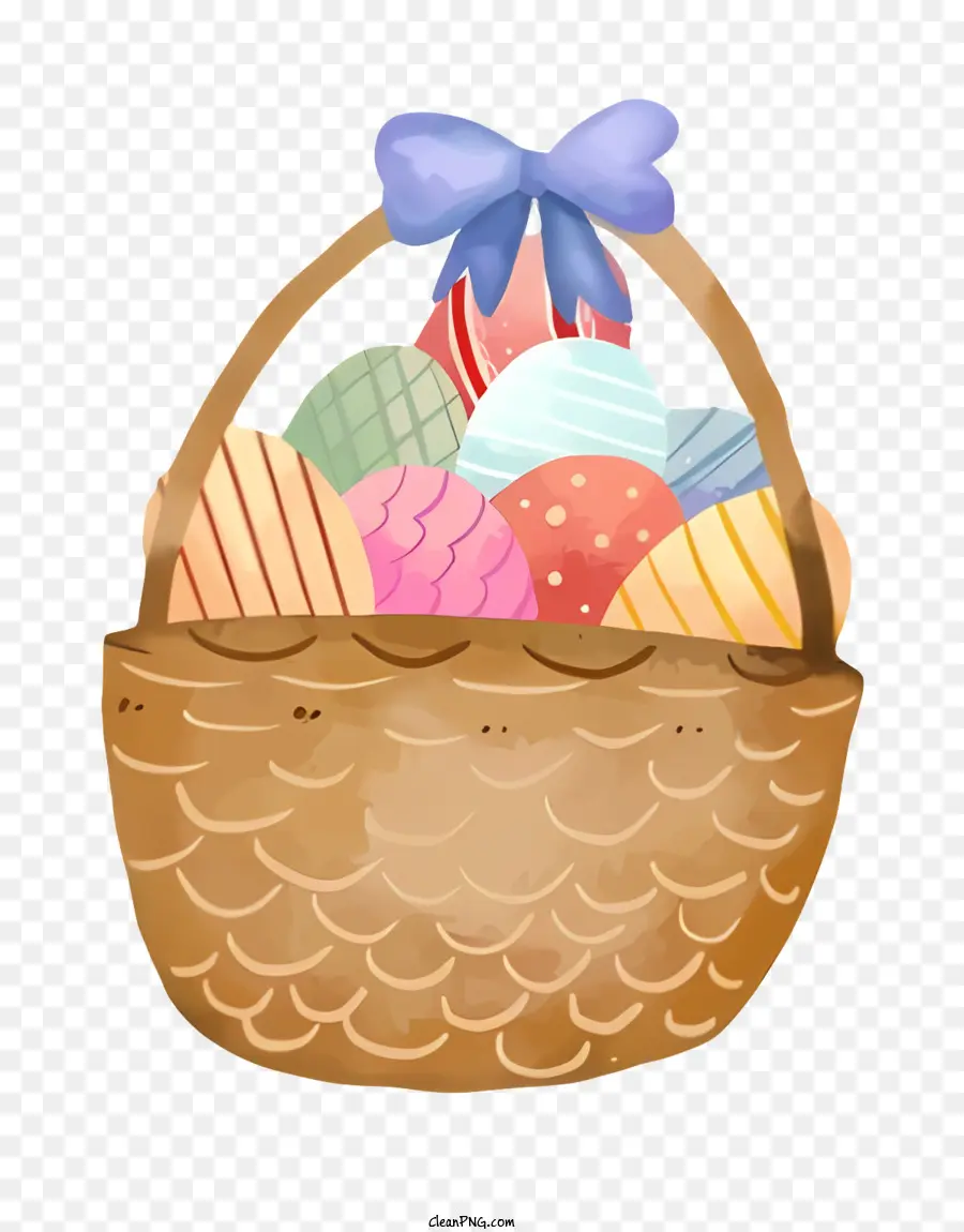 Los Huevos De Pascua，Wicker Basket PNG