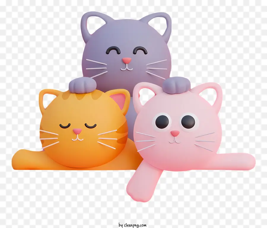 De Dibujos Animados De Gatos，Collares A Rayas PNG