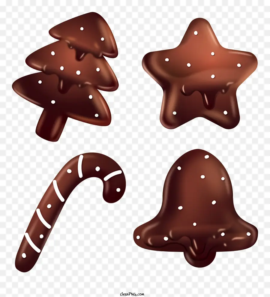 Dulces De Chocolate，Formas De Navidad PNG