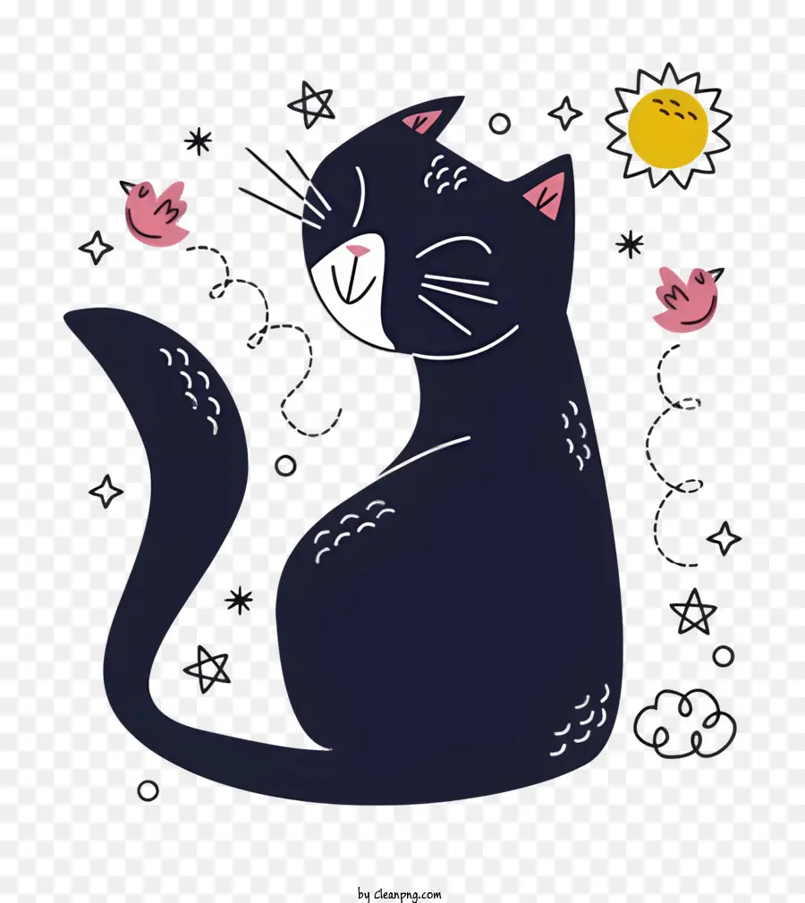 Gato Negro，Lindo Gato PNG